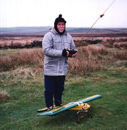 John awaiting take-off of his Frantic model