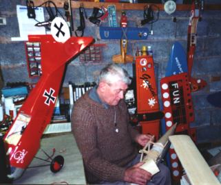 David in his workshop / den