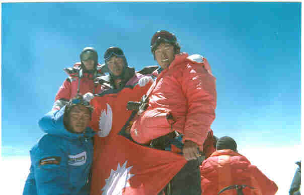 Nawang on Everest with first Greek team to reach summit.