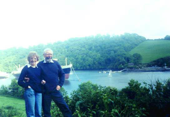 Averil and Mike, down river, opposite Tolverne