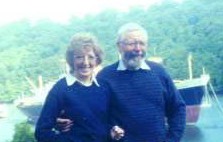 Averil & Mike, down river, opposite Tolverne