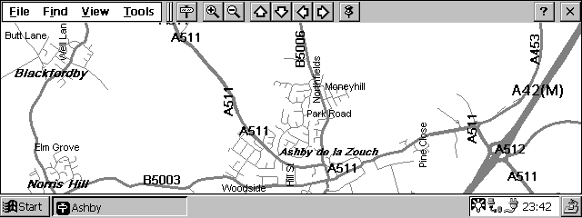 Microsoft PocketStreets 3.0 - First Loaded Map